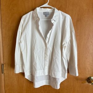 Pure Collection Cream white Embroidered‎ Collar Shirt US 12